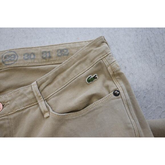 Lacoste Earnest Sewn Harlan Cigarette Leg Stretch Jeans Beige Womens Sz 29 x 32 - Picture 1 of 7